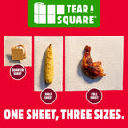 Brawny Tear-A-Square 3-Ply Paper Towels, 6 Double Rolls = 12 Regular Rolls, Strong, Absorbent, and Durable with 3 Sheet Sizes (Quarter, Half, Full)