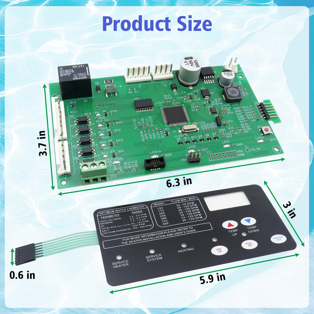 ROBOA 42002-0007S Control Board Kit (461105) with 472610Z Switch Pad Compatible, Replacement for Pentair MasterTemp 400/300/250, with Sta-Rite Max-E-Therm SR400/SR333/SR200