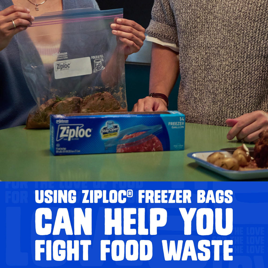 Ziploc Gallon Food Storage Freezer Bags, Stay Open Design with Stand-Up Bottom, Easy to Fill, 120 Bags Total