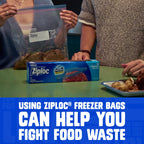 Ziploc Gallon Food Storage Freezer Bags, Stay Open Design with Stand-Up Bottom, Easy to Fill, 120 Bags Total