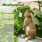 Lonyin Rabbit Garden Statue, Bunny Animal Figurines Indoor Outdoor Statues