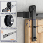 SMARTSTANDARD 7.5ft Barn Door Hardware Kit, Sliding Door Hardware, Heavy Duty, Smooth & Quiet, Easy to Install, Fit 42"-45" Wide Door Panel (I Shape Hanger)