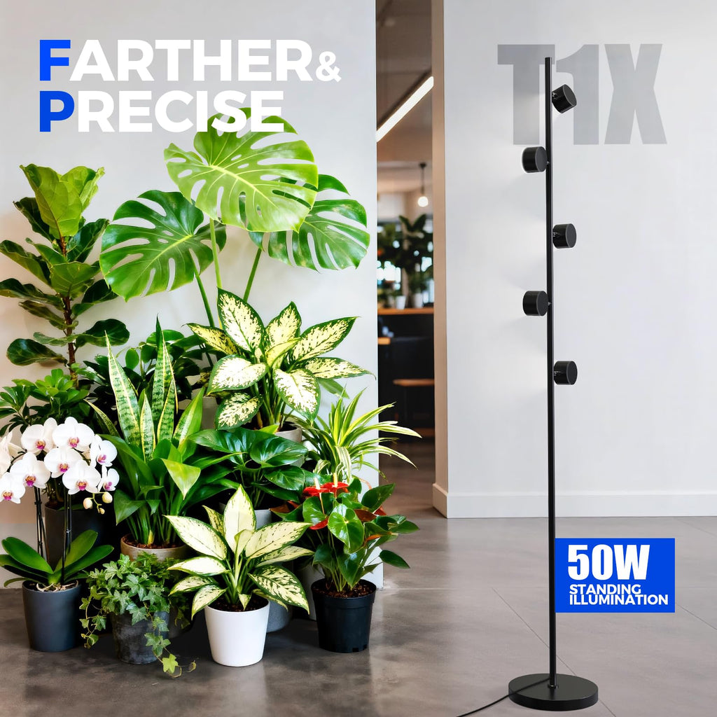 Barrina T1X5 Standing Grow Light for Indoor Plant, 6FT 50W 5000K, High PPFD