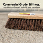 Janico Bristles Outdoor Surface Push Broom with Palmyra Bristles (18 Inch)