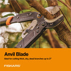 Fiskars 32" Ratchet Drive Garden Anvil Loppers, 2" Cut Capacity