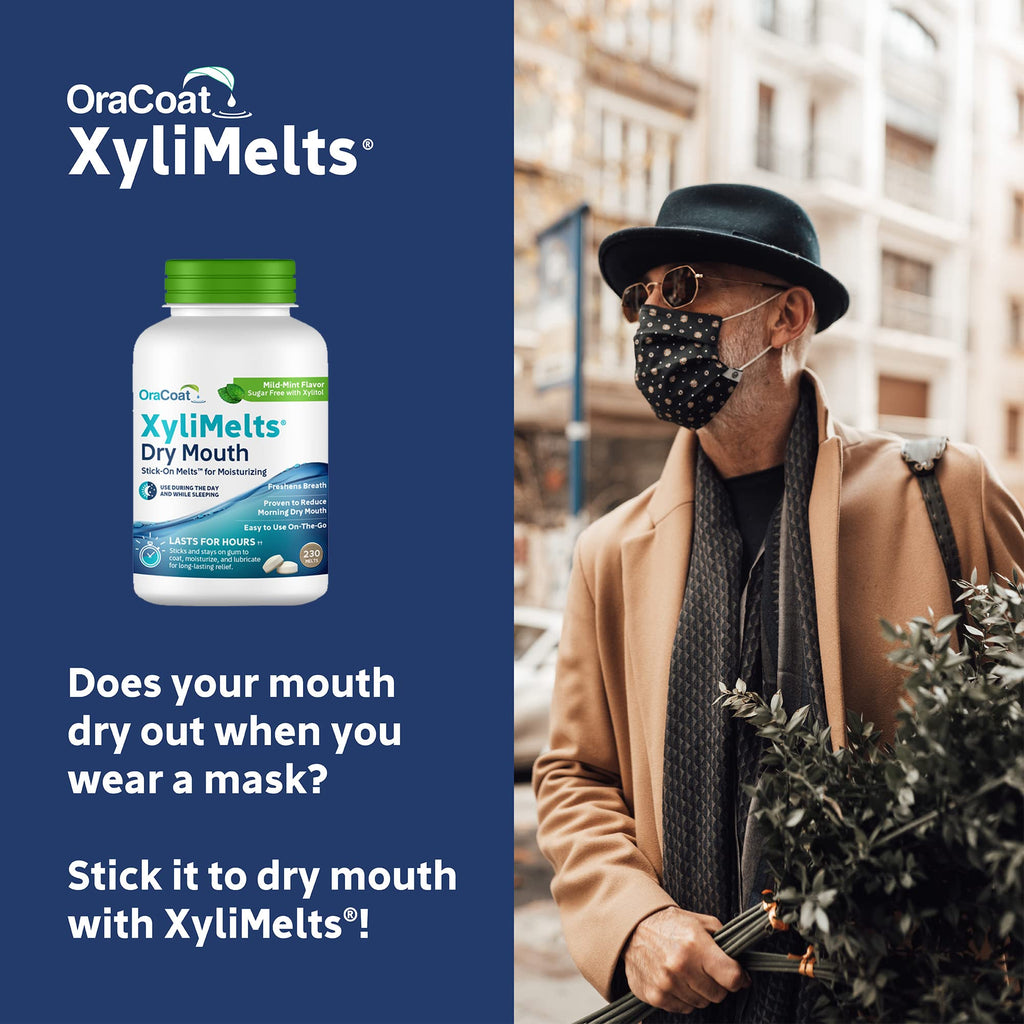 Oracoat XyliMelts for Dry Mouth Relief with Xylitol 230 Ct, Mild Mint
