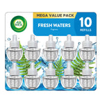 Air Wick Plug-In Scented Oil Refills, 10 Count, Fresh Waters, Air Freshener, Essential Oils, Eco Friendly