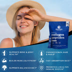 Premium Collagen Peptides Powder, 30 Sticks Travel Packets(Type I, III), Unflavored Collagen Protein Powder to Go, Hydrolyzed Collagen Peptides for Skin Hair Nail Joint, 10g per Serving, Paleo & Keto