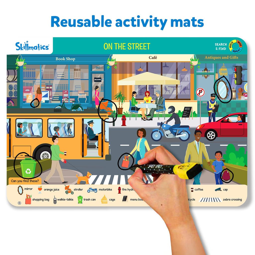Skillmatics Search and Find Megapack Educational Game - Reusable Preschool Learning Activities, Perfect for Toddlers & Kids Who Love Toys, Art & Crafts, Builds Vocabulary, Gifts for Ages 3, 4, 5, 6