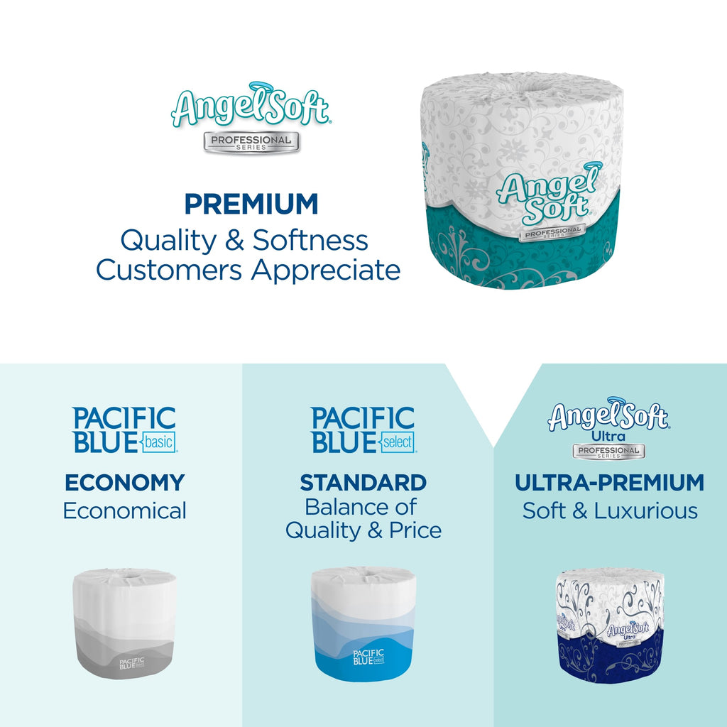 Angel Soft Professional Series by Georgia-Pacific PRO 2-Ply Embossed Toilet Paper, White, Individually Wrapped, 450 Sheets Per Roll, 40 Toilet Tissue Rolls Per Case, 16840