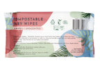 Eco Wave Baby Wipes, 100% Compostable Eco-Friendly Bamboo Wipes, Unscented, Hypoallergenic, Vegan, Alcohol-Free, Suitable For Sensitive Skin (Pack of 12)
