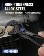 WORKPRO Mini Pliers Wrench, 4-Inch Smooth Jaw Pliers, High-Toughness Alloy Steel Adjustable Wrench Pliers with Smooth Parallel Jaws, Anti-Rust Coating, EDC Pliers for Tight Spaces & Versatile Use