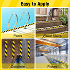 S&X Black/Yellow Anti Slip Tape, 6" x 33 FT, Heavy-Duty Grip Tape for Stairs Outdoor Waterproof Safety Non Skid Roll High Traction Non Slip Treads with Hard-Wearing Surface