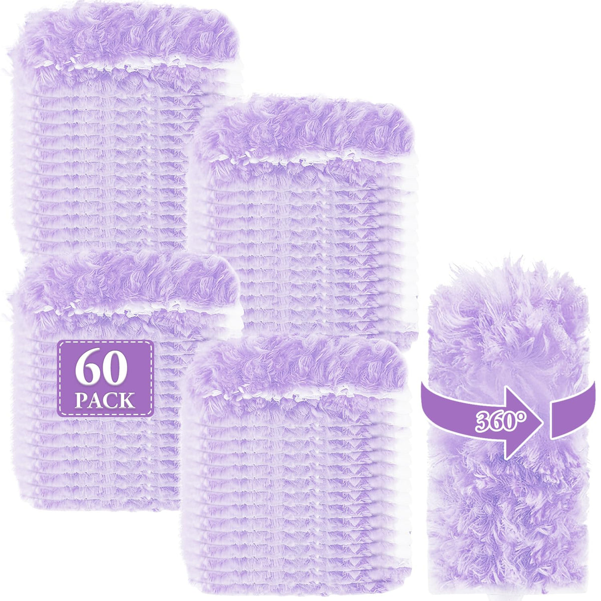 60 Count 360° Heavy Duty Duster Refills Compatible with Swiffer Purple