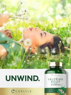 Carlyle Valerian Root Capsules | 240 Count | Herb Extract Supplement | Non-GMO, Gluten Free