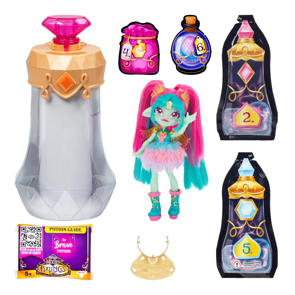 Magic Mixies Amber Dragon. Magically Reveal a 6.5" Pixling Doll Inside a Potion Bottle. Mix a Magic Potion to Create Your Pixling
