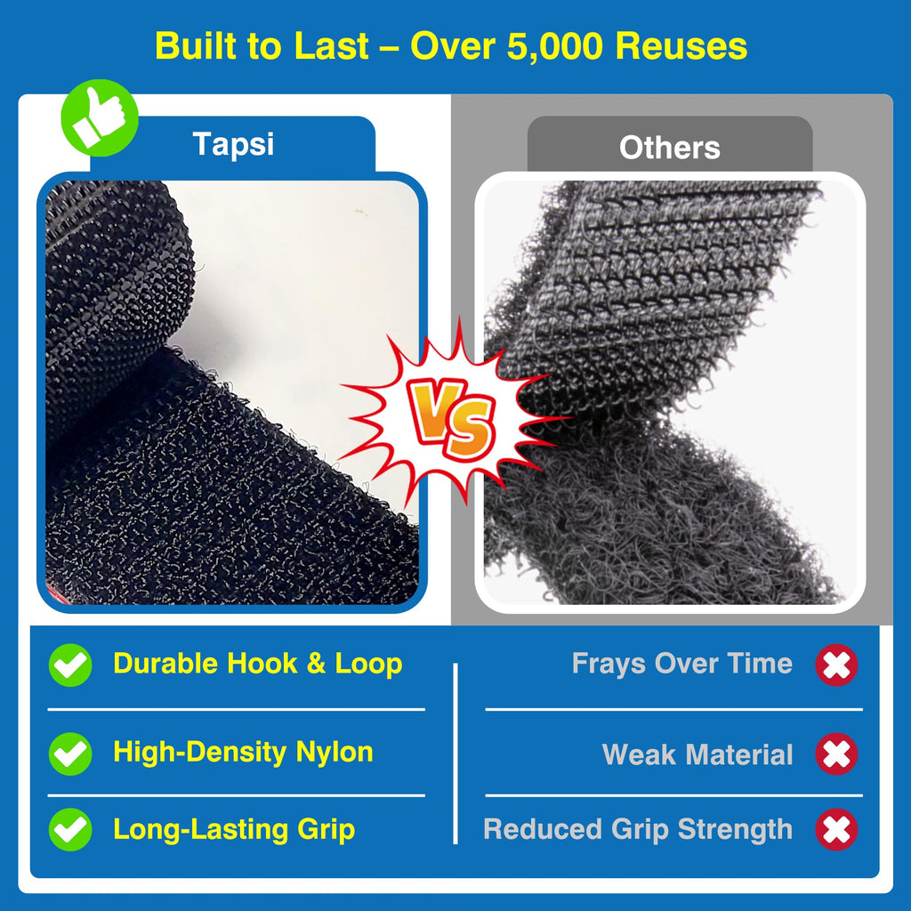 8 Sets Heavy-Duty Adhesive Hook and Loop Strips, 1.2" × 3.2"
