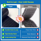 8 Sets Heavy-Duty Adhesive Hook and Loop Strips, 1.2" × 3.2"