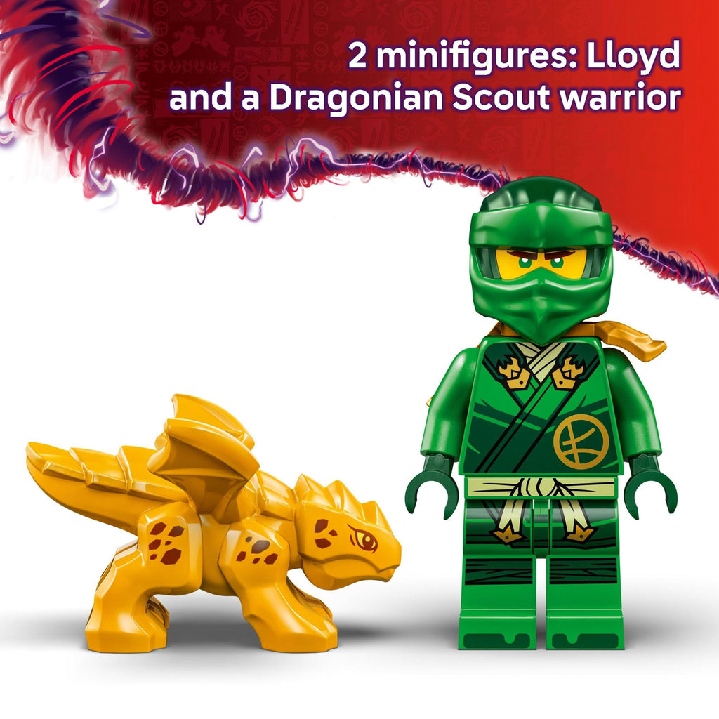 LEGO NINJAGO Lloyd's Green Forest Dragon Toy - Pretend Play Building Toy for Boys and Girls, Ages 6+ - Birthday Gift for Kids - Dragon Figurine with 2 Minifigures for Kids - 71829