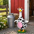 Honic Cow Goose Outfit Porch Cow Goose Clothes Fits 23" Cement Plastic Goose Statue for Outdoor Spring Garden Lawn Yard Patio Decor (Classic)