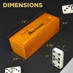 Queensell Dominos Set for Adults, Double 6 Dominoes Set with 28 Tiles in Wooden Case, Classic Dominoes, Family Board Game for Kids & Adults, Travel Game for Family Game Night, Juegos de Mesa