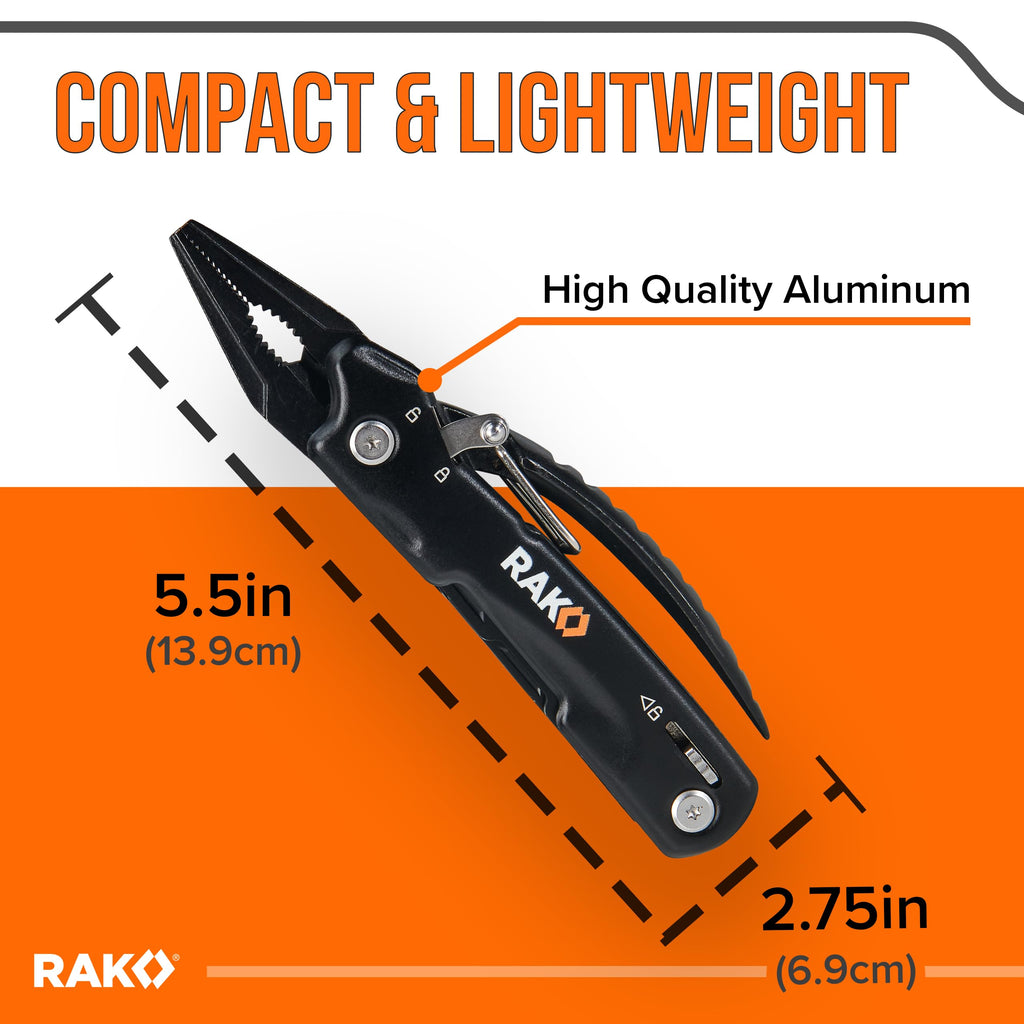 RAK Pro Tools Pliers Multitool - Cool Unique Gifts For Dads Who Have Everything - Compact DIY Survival Multi Tool Gift for Men, Husband, Handyman - Backpacking & Camping Accessories