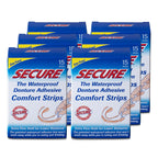 Secure Denture Adhesive Comfort Strips, 15 Strips (Pack of 6)