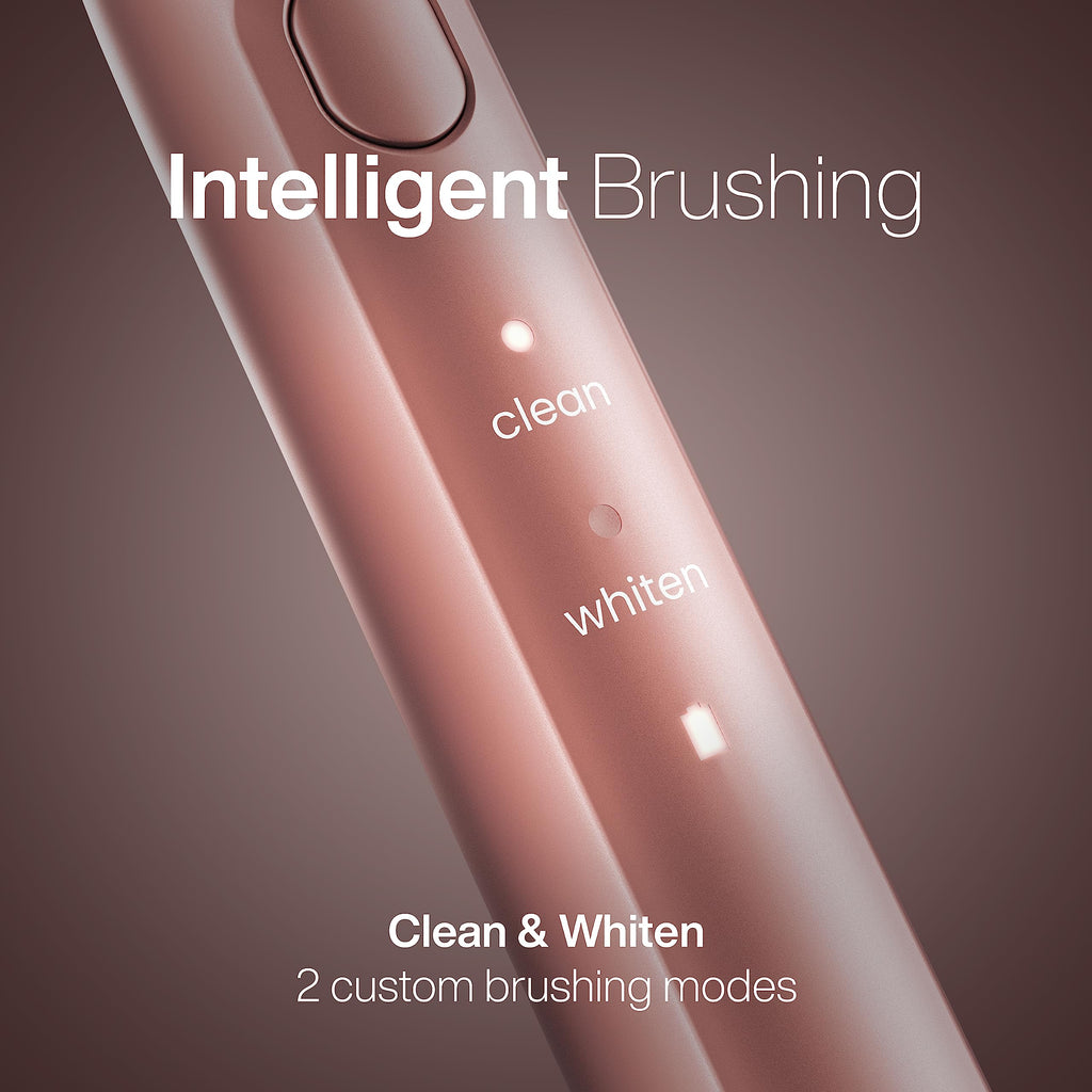 Aquasonic Icon ADA-Accepted Rechargeable Toothbrush | Magnetic Holder & Slim Travel Case | 2 Brushing Modes & Smart Timers | Gentle Micro-Vibrations (Pearl)