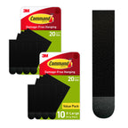 Command 20 Lb XL Heavyweight Picture Hanging Strips, Damage Free Hanging Picture Hangers, Heavy Duty Wall Hanging Strips for Living Spaces, 20 Black Adhesive Strip Pairs, PH217BLK-10NA