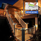 VOLISUN Solar Post Cap Lights: 2 - Pack Outdoor Deck Post Cap Lights Black for Dock Fence Waterproof 2 Color Modes,4x4/6x6 Wooden/Vinyl Posts