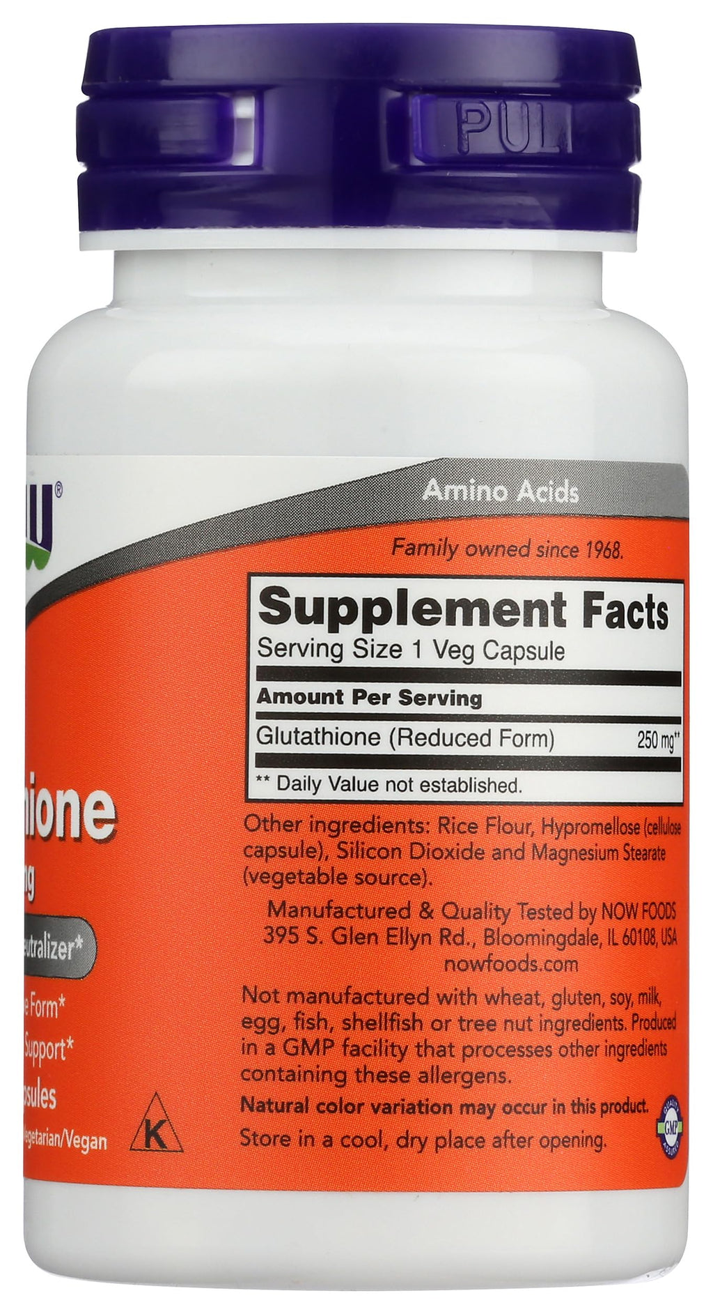 NOW FOODS Glutathione 250, 60 CT