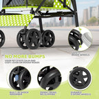 Magshion Compact Pet Stroller for Small-Medium Dogs/Cats up to 22lbs, 4-Wheel Lightweight Umbrella Shaped Portable Puppy Travel Jogger with Breathable Mesh, Cup Holder & Rear Storage, Lawn Green