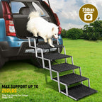 Extra Wide Stairs for Car - Foldable Dog Ramps for Large Dogs With Non-Slip Surface, Portable Steps for Cars, SUV, Truck, Support Up to 250 Lbs