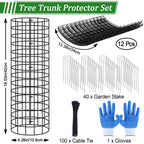 12 Pack Tree Protectors from Deer, 16.5 ''H Pre-Curved Tree Trunk Protector
