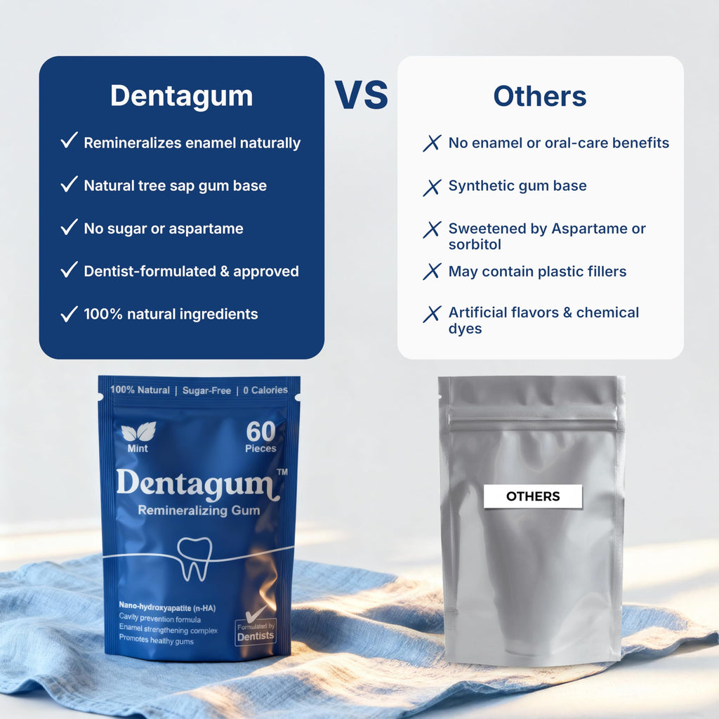 Dentagum Remineralizing Gum with Nano-Hydroxyapatite & Xylitol, 60 Pieces