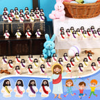Bememo 100 Pcs Little Jesus Figures Jesus Loves You Original Design Rubber Pocket Toys Little Figures to Hide and Seek Sunday School Religious Party Share Gifts(Bright Colors)