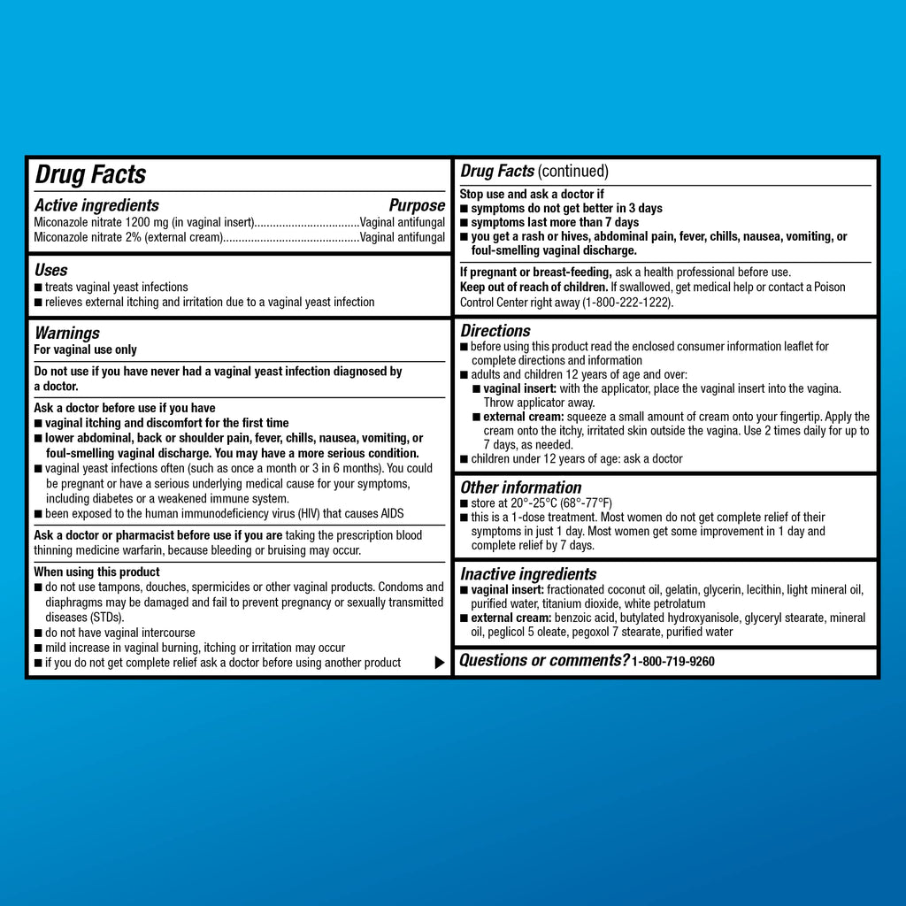 Amazon Basic Care Miconazole Nitrate Vaginal Insert 1200 mg and ...