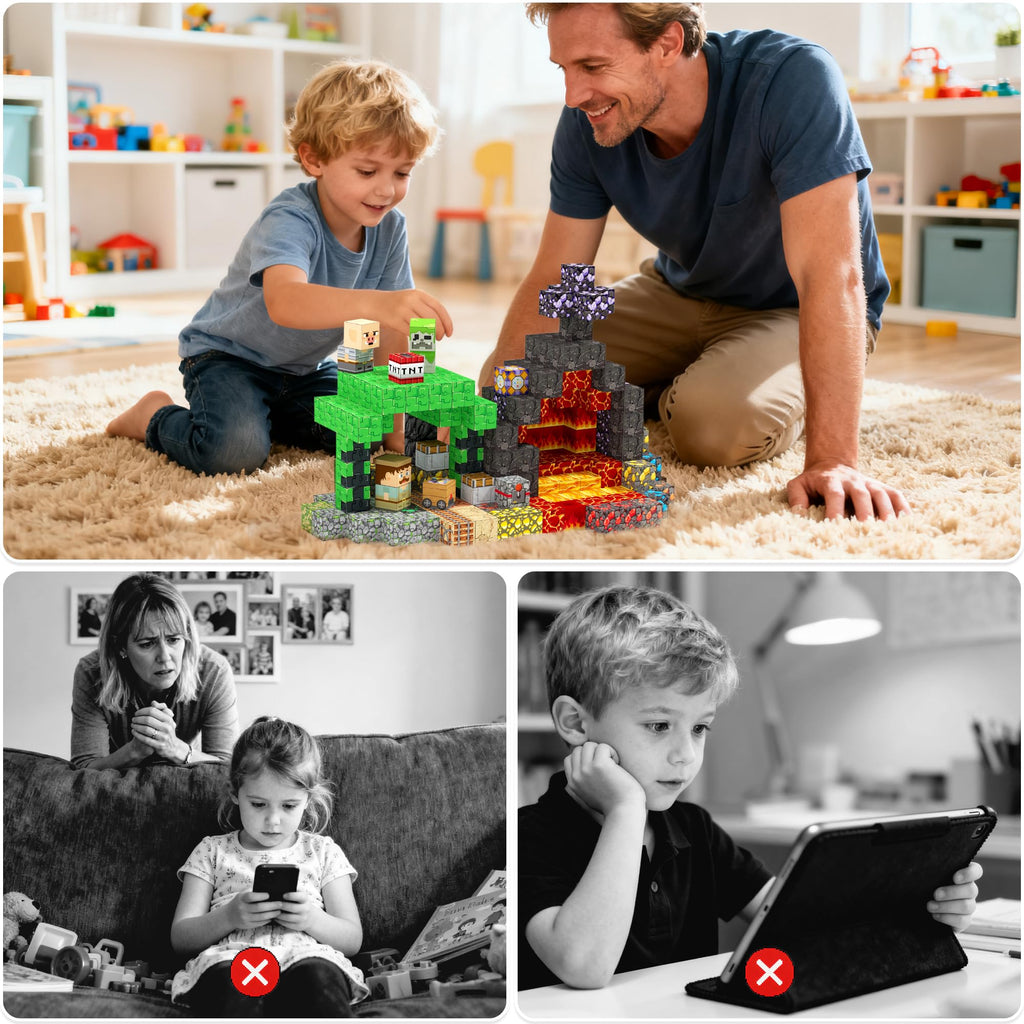 Laoren Magnetic Building Blocks STEM Toy Magnet Cubes for Kids 4-12