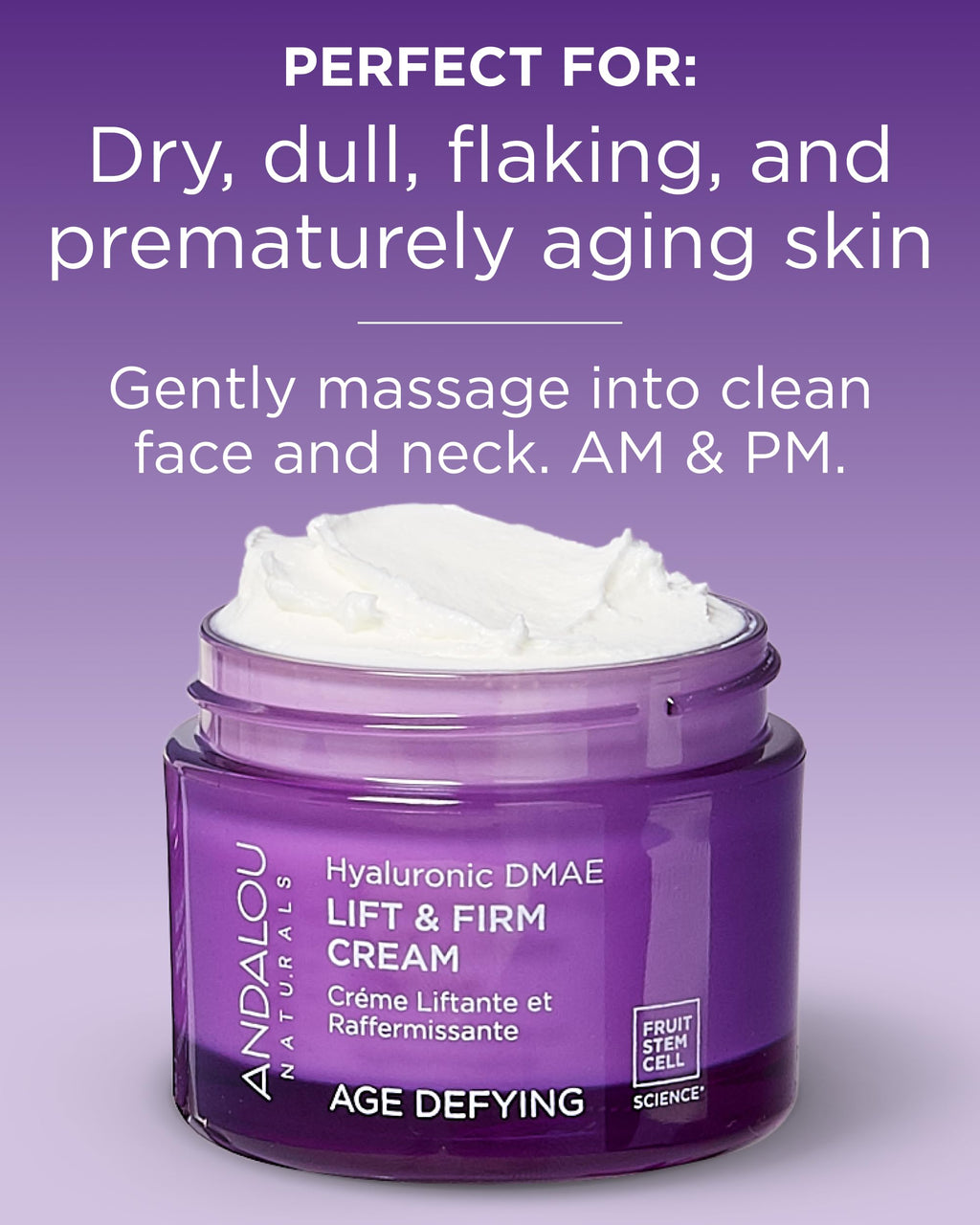 Andalou Naturals Face Crm Lift&Firm Hyaluroni, 1.7 oz