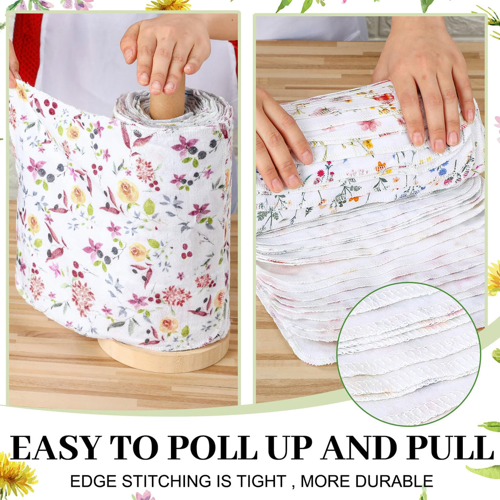 Noveread 36 Pack Reusable Kitchen Cloths Cotton Towels, Wildflowers