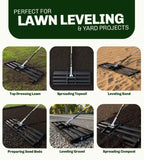 Gardease Lawn Leveling Rake, 30" x 10", Heavy Duty Steel Lawn Leveler