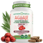 Mother Nature Aguaje Curves Capsules for Women, 1000mg (120ct), Natural & Sustainably Sourced Aguaje Fruit from Peru for Female Health, Hormone Balance, Curve Enhancer, Vegan, Non-GMO & Gluten-Free