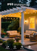 SmartDawn Outdoor String Patio Lights, 200FT 100 LED Patio Lights Waterproof, Connectable Shatterproof Hanging Outside String Light for Backyard, Porch, Deck, Balcony, Garden, House Decor, 2200K