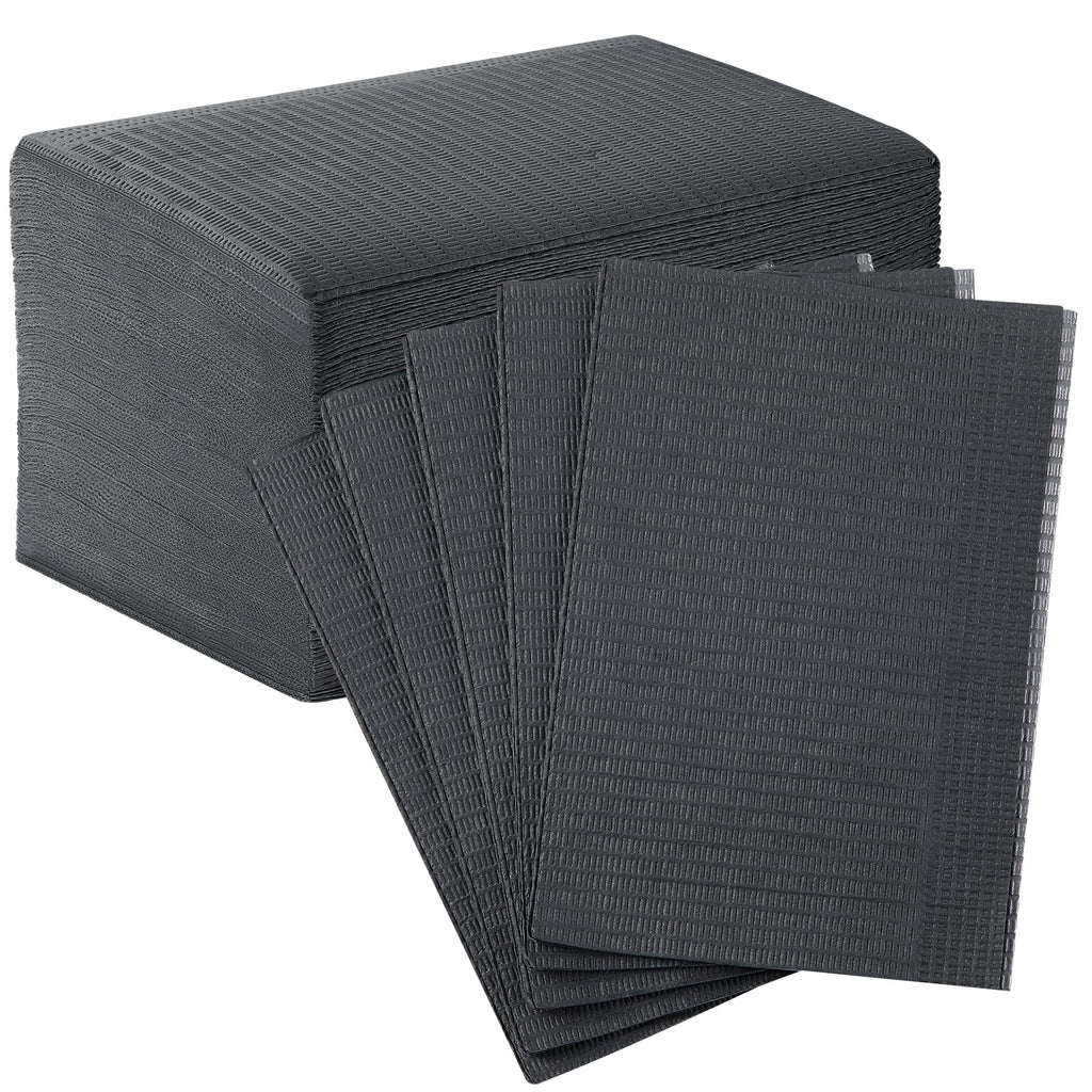 JMU Black Dental Bibs, 3-Ply Disposable Dental Bibs 50 Pack Tattoo Bib