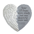 Let's Make Memories Personalized Memorial Garden Stone - Sympathy - Loss of Loved One - Condolences - Indoor/Outdoor - Durable Resin - 3D Wings of Love - Your Wings
