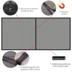 Garage Screen Doors for 2 Car Garage, 16x8 Ft Magnetic Closure Heavy Duty Weighted Bottom Screen Self Sealing Fiberglass Mesh Retractable Net - Easy Assembly & Pass-Through Black