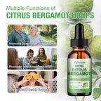 1 Pack 5000mg Citrus Bergamot Liquid Drops,Reduce Triglycerides Bergamot Supplement for High Cholesterol, Immune Support for Anti Aging,Antioxidant,Lime Bitter,Natural Olive Leaf Extract,2 Fl Oz