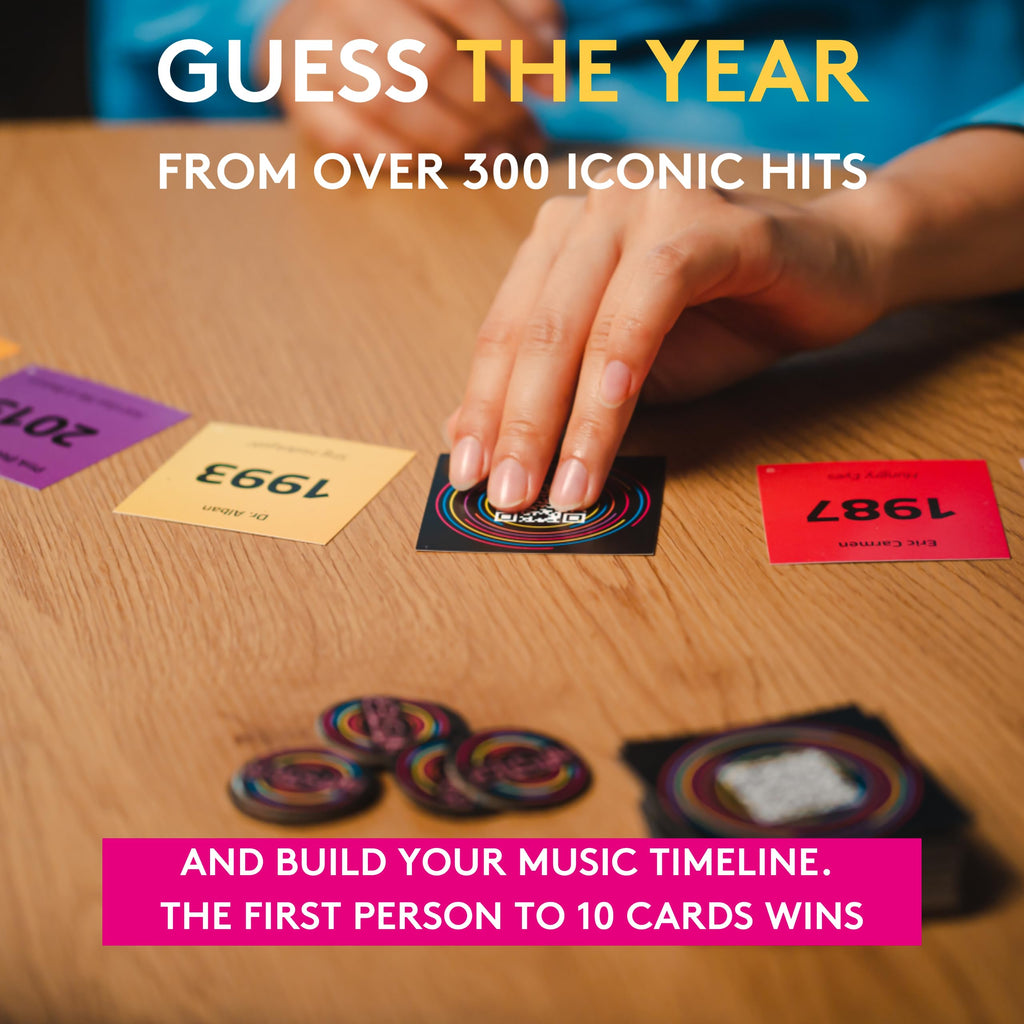 Jumbo Hitster - The Music Party Board Game, Card Game, Funny Music Quiz Game, 2-10 Players - 300 Plus Iconic Hits - Ideal for Game Nights for Adults and Families (US Edition)