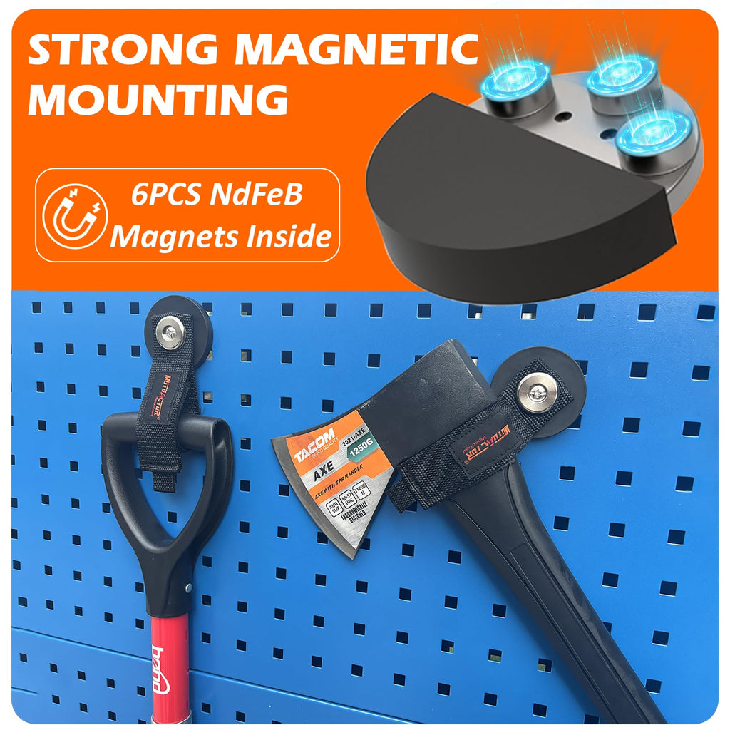 MUTUACTOR 2packs Magnetic Hooks Heavy Duty,Strong Magnet Garage Hook Large Capability for Hanging Cables Rubber Coating Mounting Magnet Storage Hooks for Garden Hoses Ropes Cordless Drills Tools Box