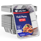9x13 Aluminum Foil Pans with Lids (25 Pack) Disposable Tin Foil Pans